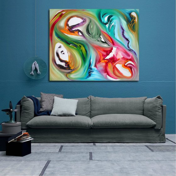 Infinity, 100x80 cm, LARGE XXL, Original abstract painting, oil on canvas