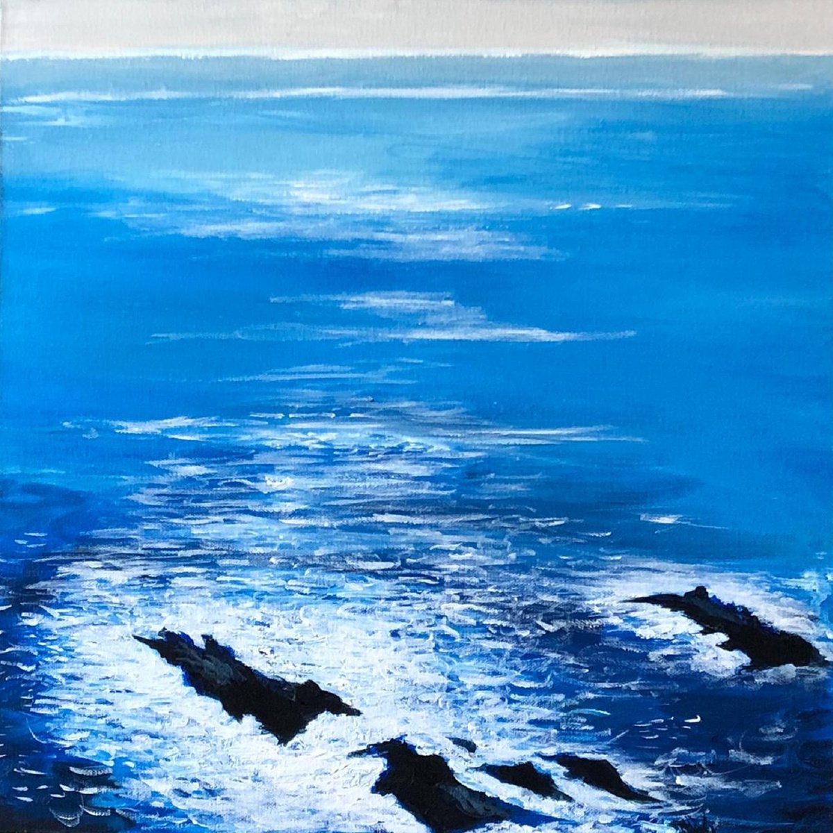  Evening Sea By Shabs Beigh, 16 X 16, Artwork For Sale On Artfinder