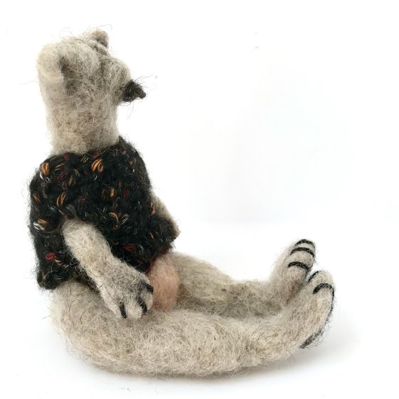 Bjorek, felted wool polar bear