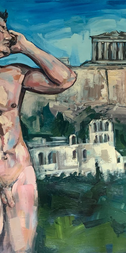 Naked man in Athens by Emmanouil Nanouris