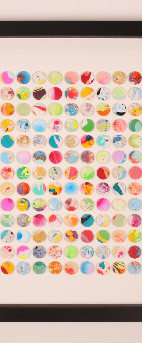 169 Marble dots mixed media collage by Amelia Coward