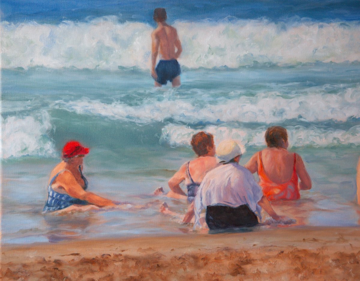 Photorealistic Oil Painting , Golden Girls 3 By Silvia Haban, 31 X 16, Artwork For Sale On Artfinder