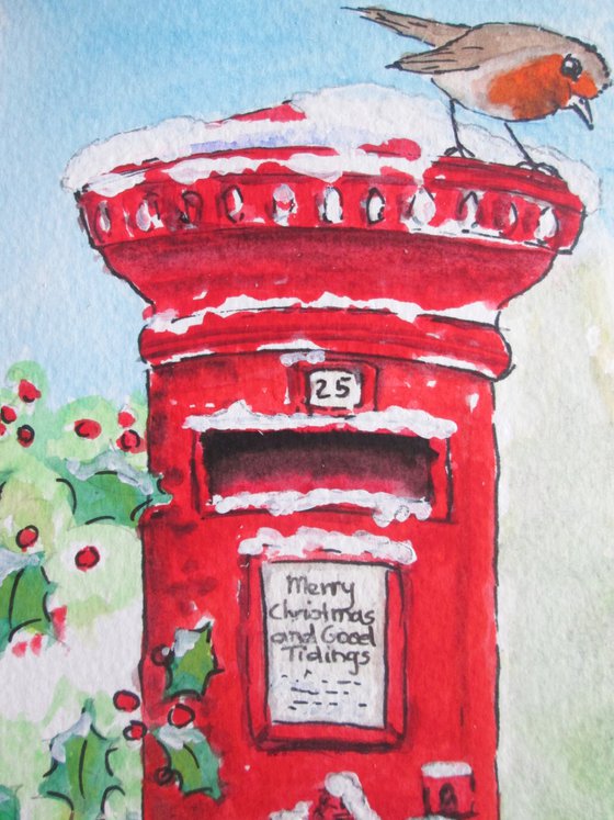 Red Mailbox at Christmas