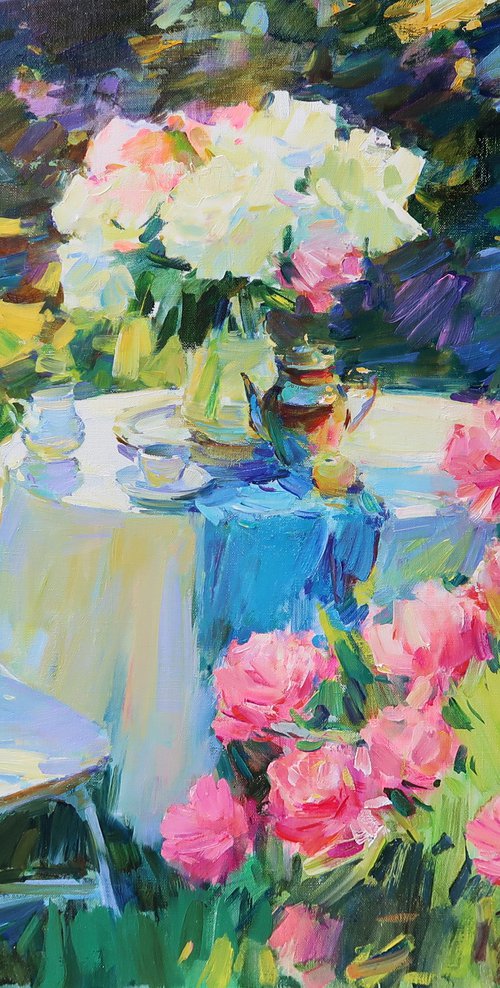 Peonies in the garden by Aleksandr  Kryushyn