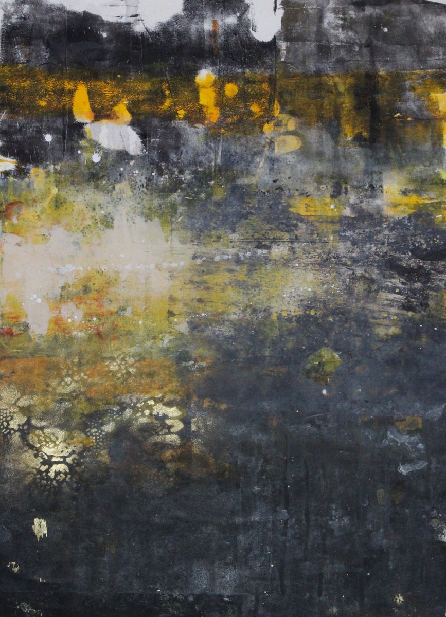 Abstract Acrylic Painting By Laura Spring, 16 X 22", On The Surface 3, Original Artwork