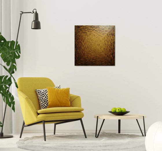 Large square gold gradient