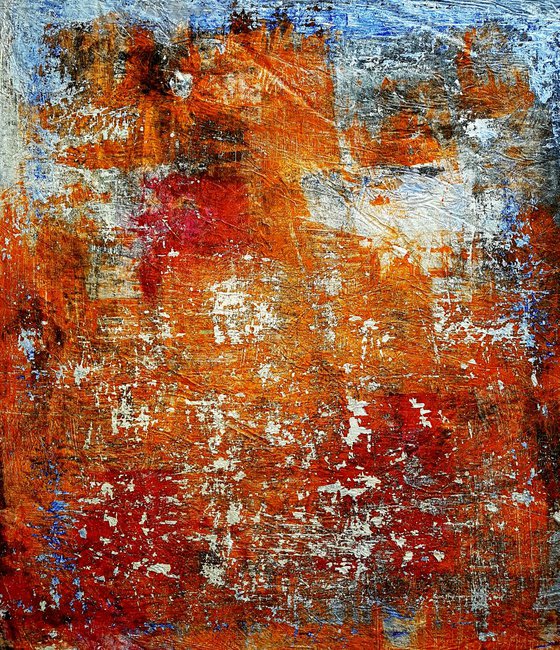 Orange city (n.280) - 75 x 90 x 2,50 cm - ready to hang - acrylic painting on stretched canvas