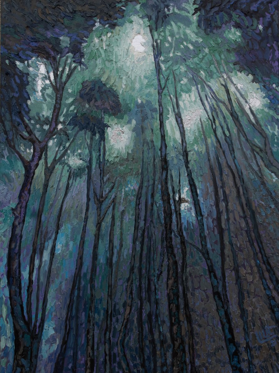 Impressionistic Landscape Oil Painting By Lilit Vardanyan, 21 X 29", Evening Tale, Original Artwork