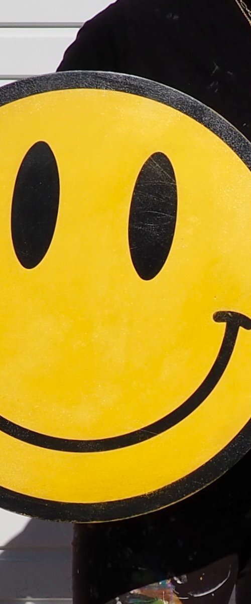 (#3). X Large Distressed Smiley Face by Show Pony