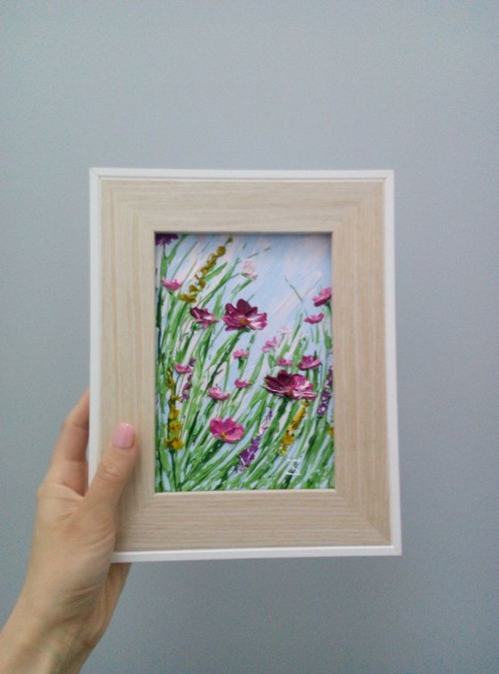 Through The Wildflowers #2 + Easel or Frame, miniature