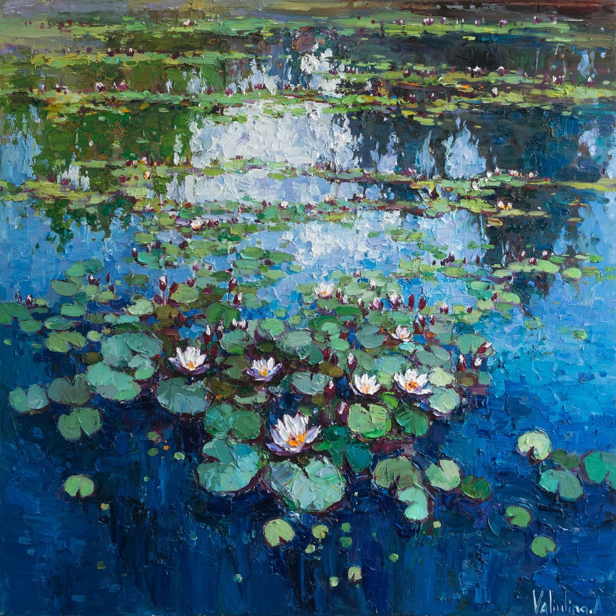 Water Lilies Oil painting by Anastasiia Valiulina | Artfinder