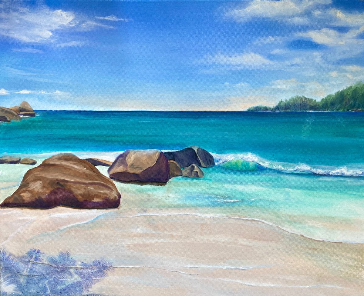 Seychelles beach by Heather Matthews