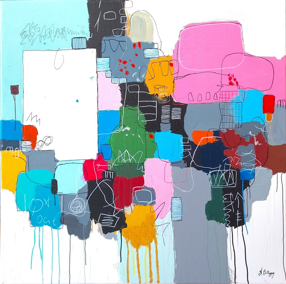 Ville Interieure By Axelle Biltgen, 20 X 20, Artwork For Sale On Artfinder