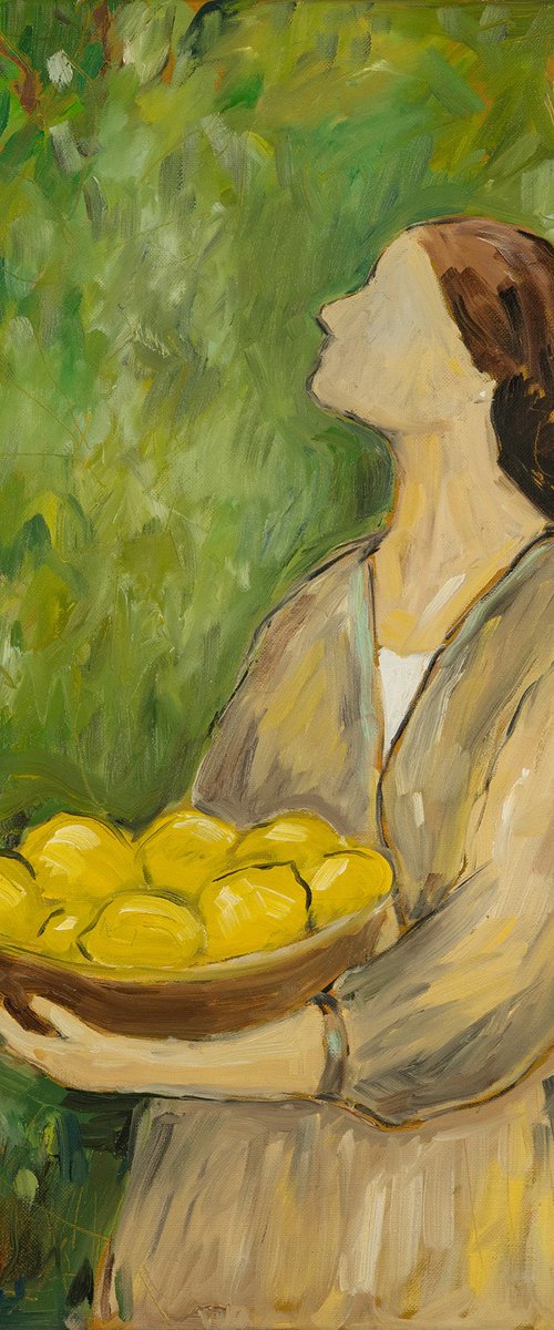 Woman Among the Lemons by Irina Anis