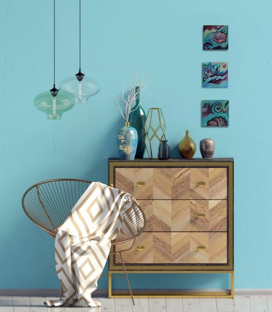 Diamond Waves. Triptych