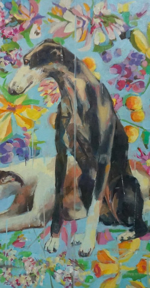 Floral Greyhounds by Amaya Fernández Fariza