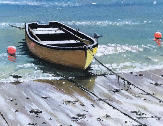 Cornish Harbours - Mousehole 8, Moored boat.