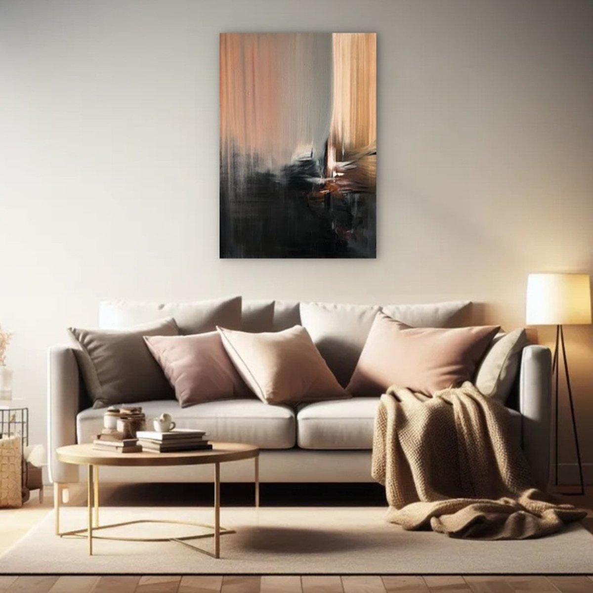 Abstract Oil Painting By Maxence Ma, 28 X 39", Le 5 Juillet, Original Artwork