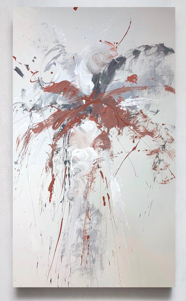 Abstract Acrylic Painting By Rosi Roys, 47 X 79", Color 63, Original Artwork