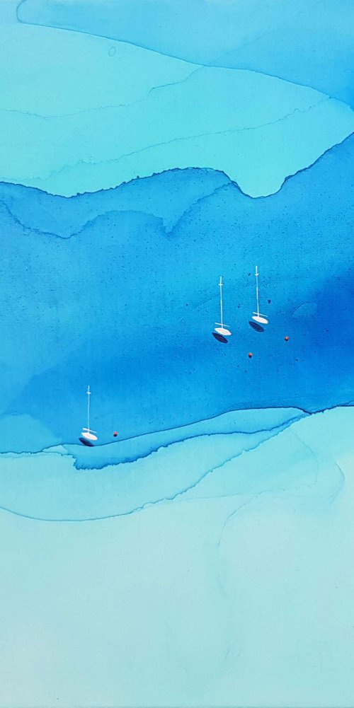 Blue Bay | Borro 50x60cm by Yuliya  Martynova