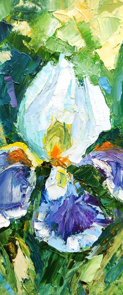 Iris Painting Floral Original Art Flower Wall Art by Yulia Berseneva