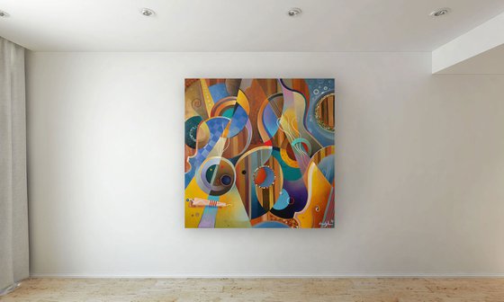 "Sinfonietta n.1" Oil on canvas, 120 x 120cm (2021) op.101