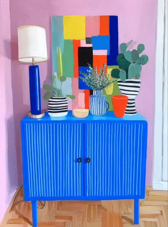 Bright Blue Sideboard