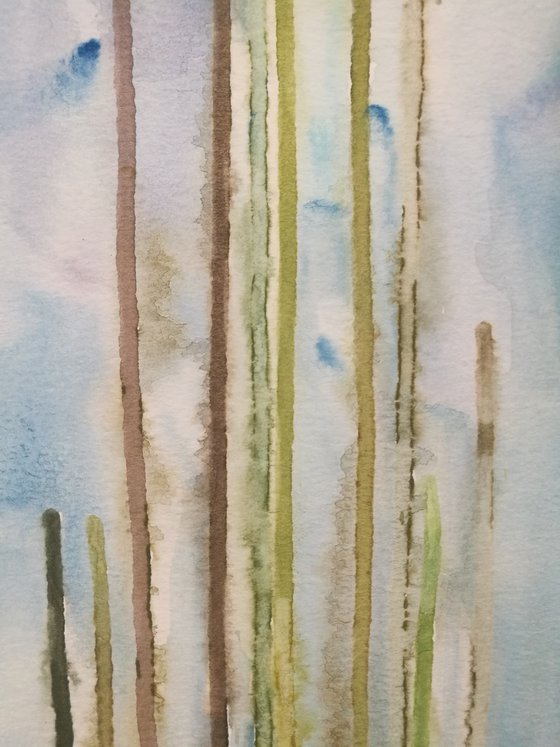 Abstract Watercolour Stripes ( on paper )