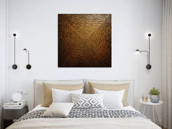 Large gold orange purple square gradient