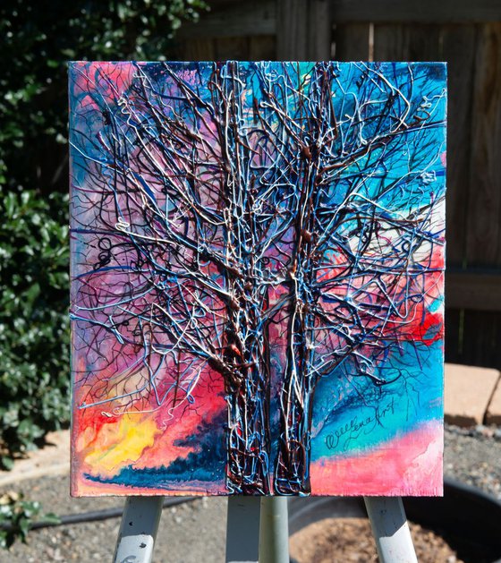 Enchanted  Tree Painting by OLena Art