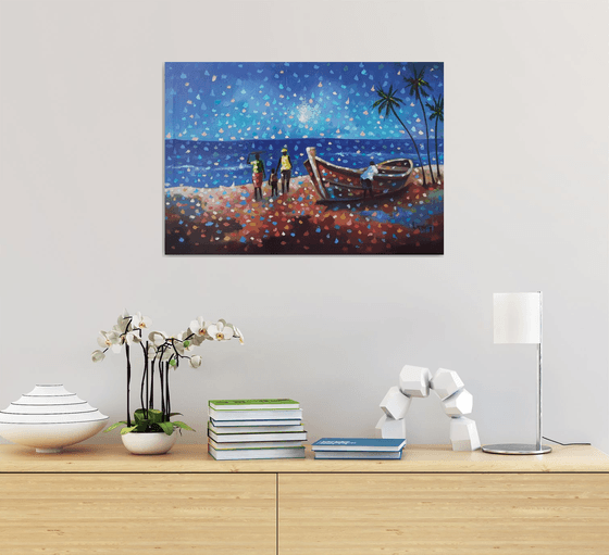 Coastal Rhythm, Vibrant African beach