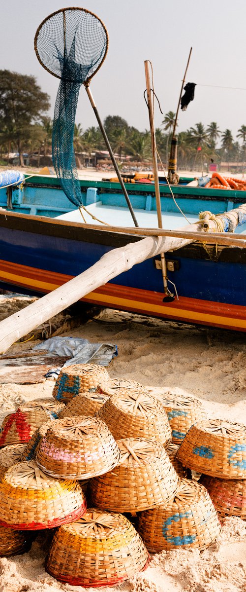 Fishing boat at Colva Beach, Goa by Tom Hanslien