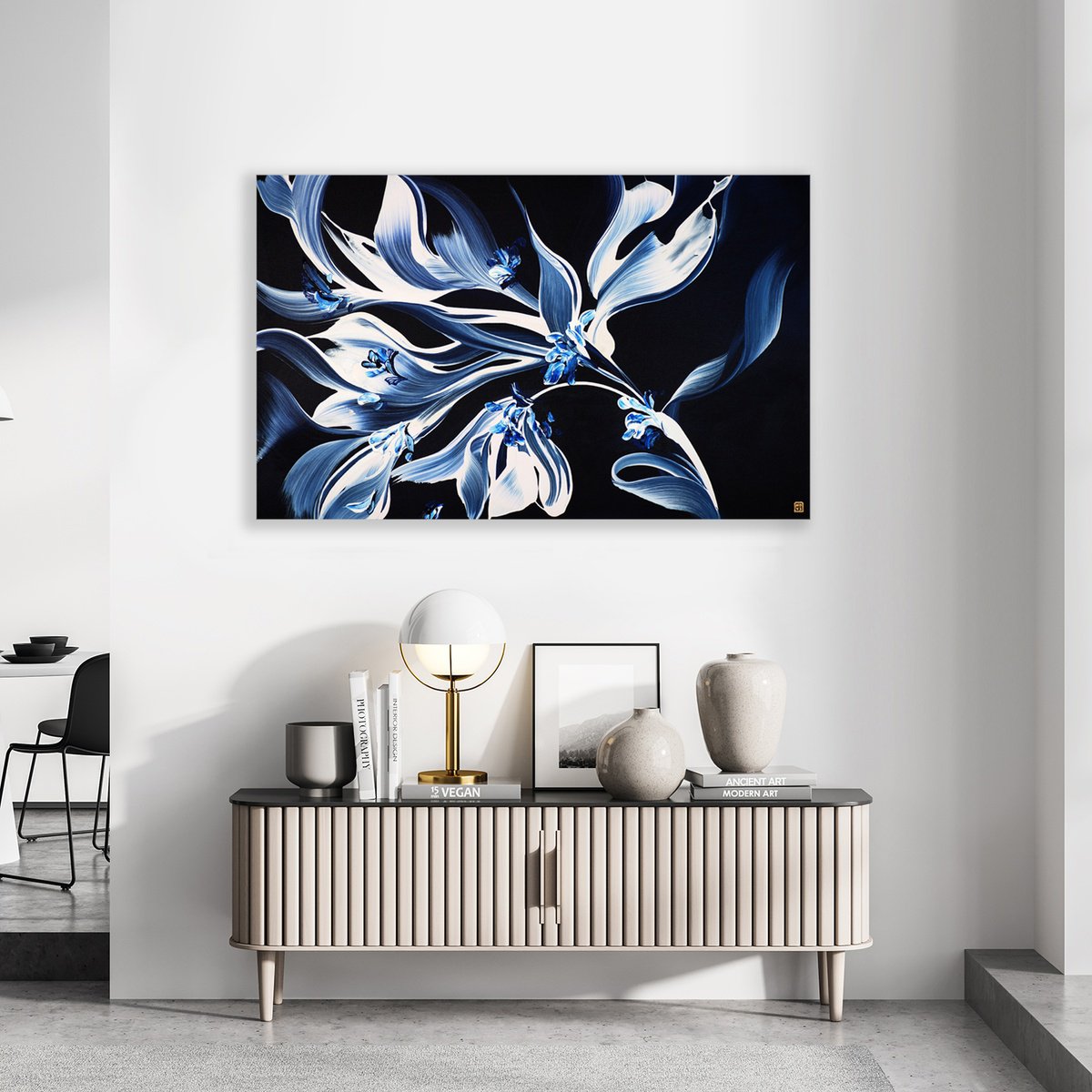 Abstract Acrylic Painting By Novi Lim, 48 X 30", Porcelain, Original Artwork