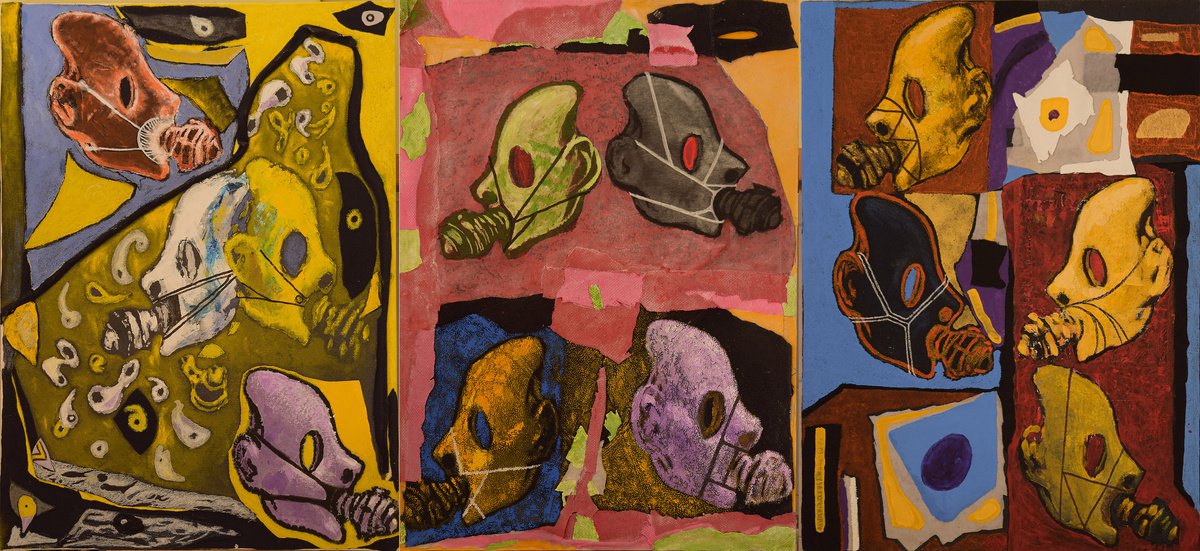 Portrait Painting By Antonio Mele, 59 X 28, Facemesk3, Original Artwork