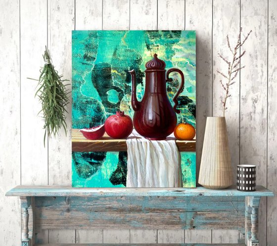 Still life with a copper jug