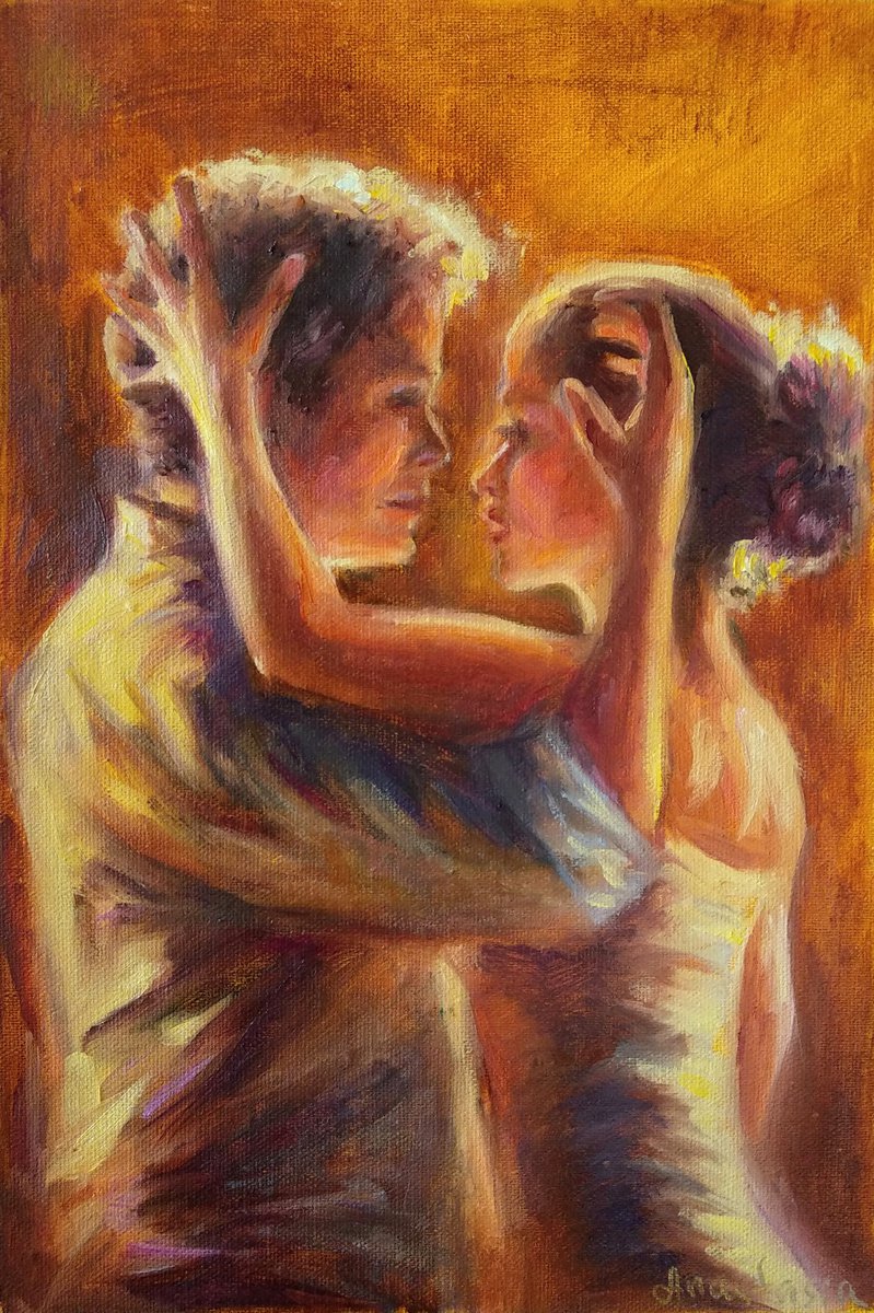 paintings of women and men in love