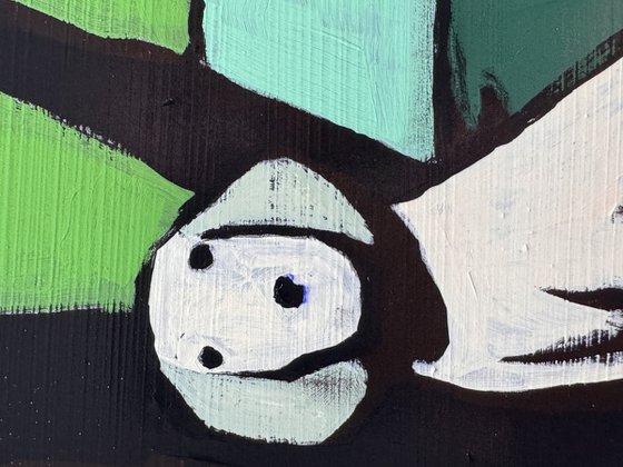 "Waiting Together"  Original painting 16x16in