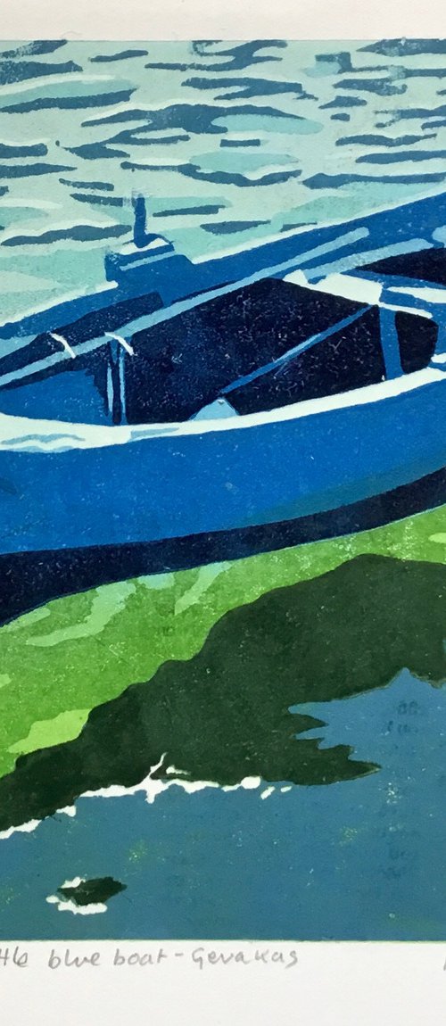 Little blue boat Geraki by Rosalind Forster