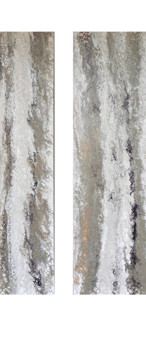 Diptych "Lithic Drift" (2 panel) by Kseniia Turik