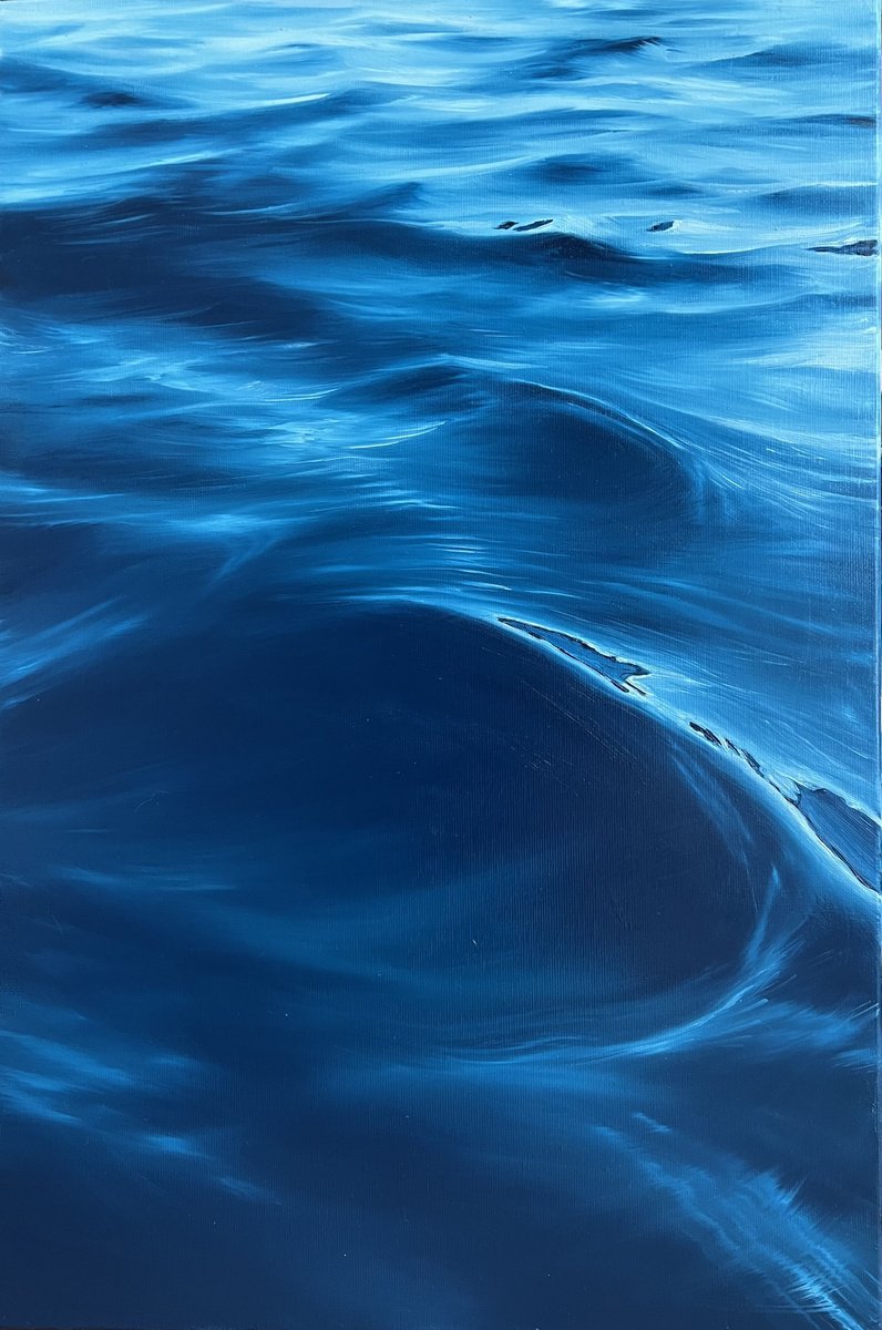 Photorealistic Landscape Oil Painting By Valeria Ocean, 16 X 24", Into The Deep, Original Artwork