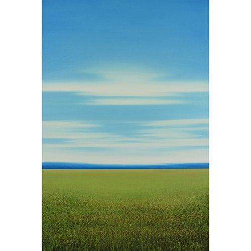 Field and Sky - Blue Sky Landscape by Suzanne Vaughan
