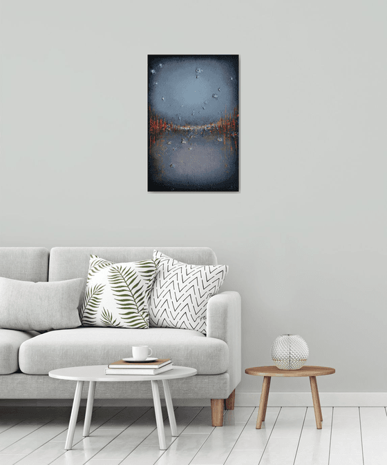 In The Moonlight - Textured Modern Abstract art