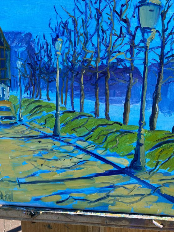 Spring morning shadows