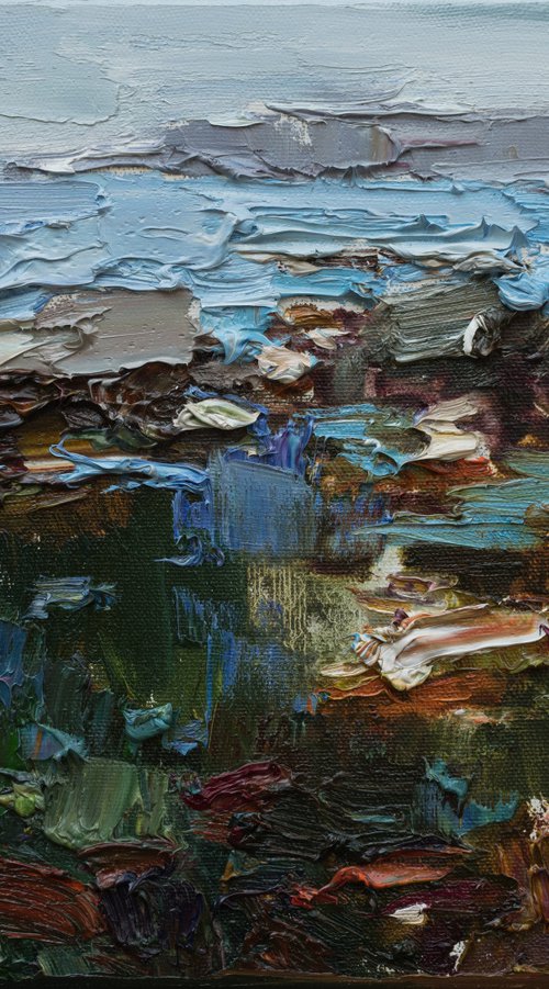 Sea  Original oil seascape painting by Anastasiia Valiulina
