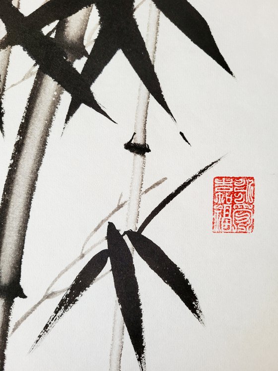 Bamboo forest  - Bamboo series No. 2111 - Oriental Chinese Ink Painting