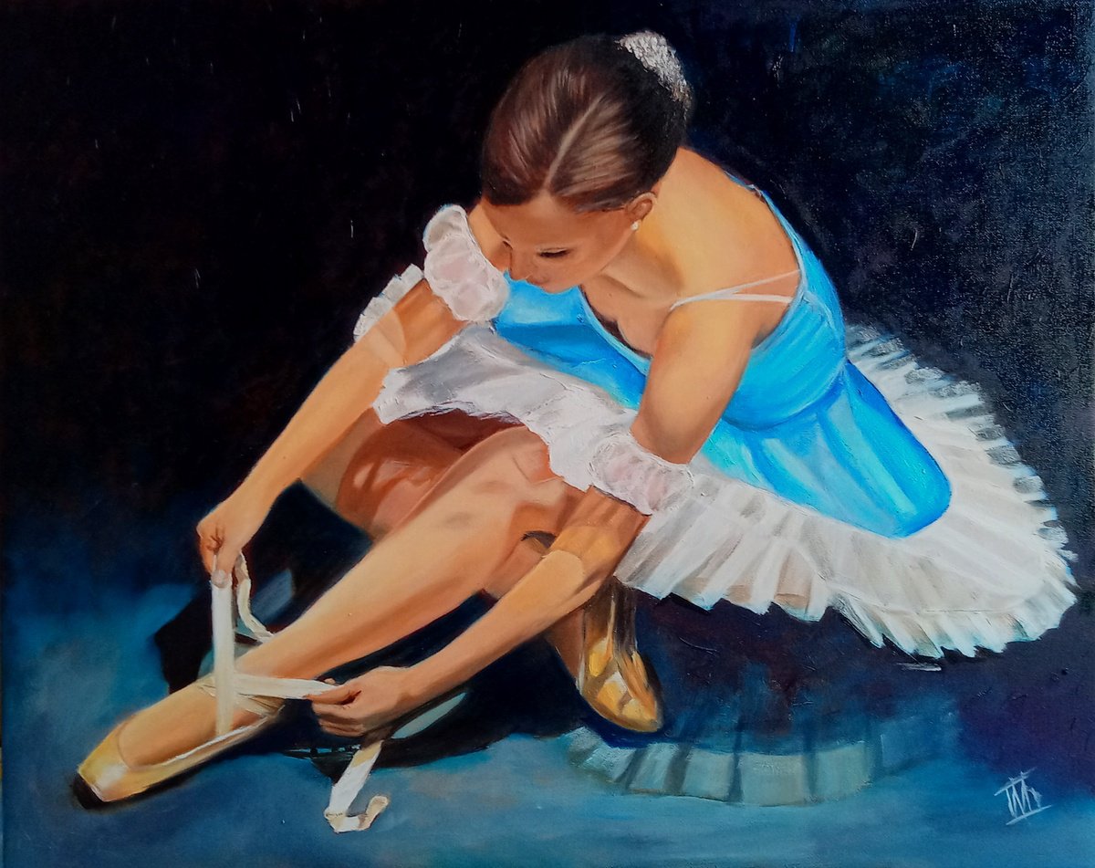 Impressionistic Portrait Oil Painting By Ira Whittaker, 20 X 16, Ballerina, Original Artwork