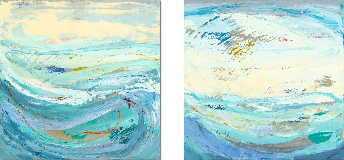 Diptych (Emotional Seascapes) By Susana Sancho Beltran, 59 X 28, Artwork For Sale On Artfinder