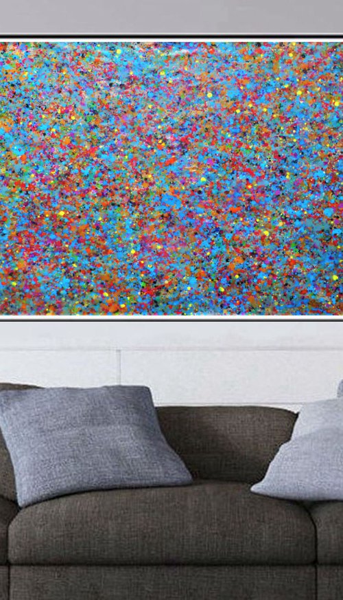 A large abstract painting by Nikolai  Gritsanchuk