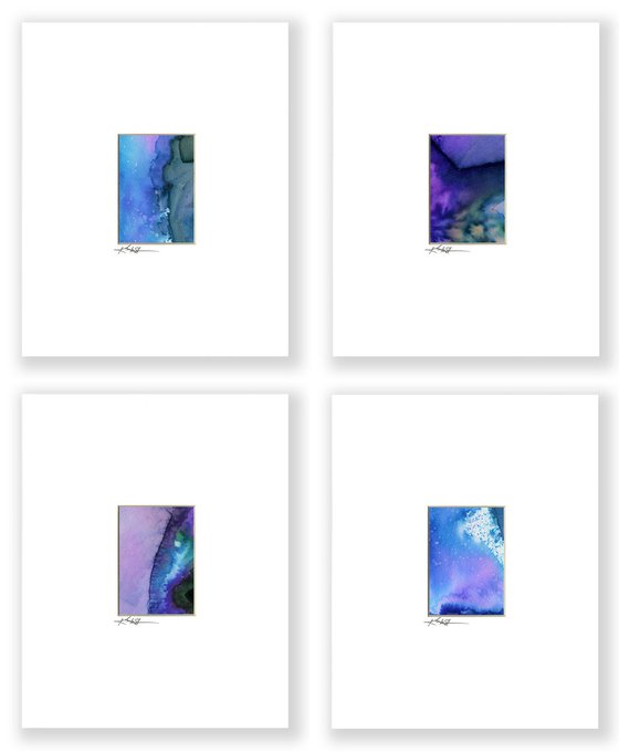 In Harmony Collection 4 - Set of 4 Abstract Paintings in Mats by Kathy Morton Stanion