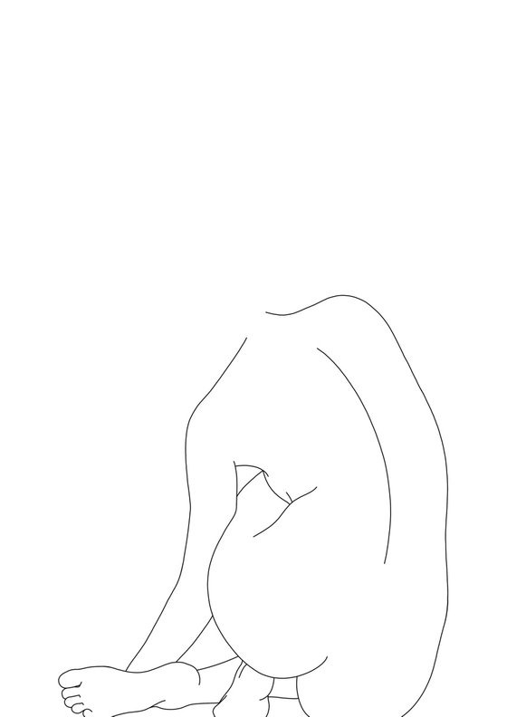 Nude figure illustration - Orla - Art print